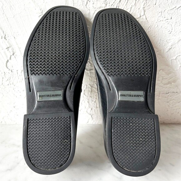 Johnston & Murphy Ainsworth Venetian Black Leather Loafers Sheepskin - Mens 9.5M - Picture 5 of 7